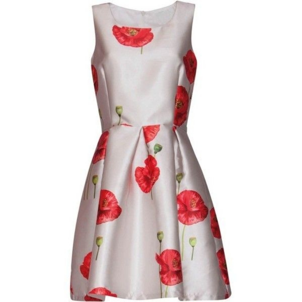 Red Poppy Sleeveless Dress